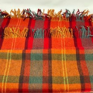 Crate& Barrel Large Plaid Wool Throw